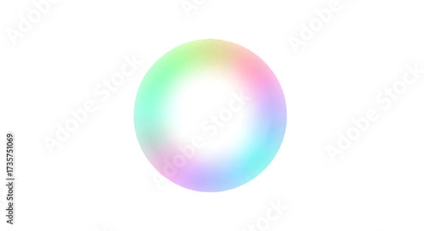 Obraz Abstract gradient circle isolated on transparent background with soft pastel colors