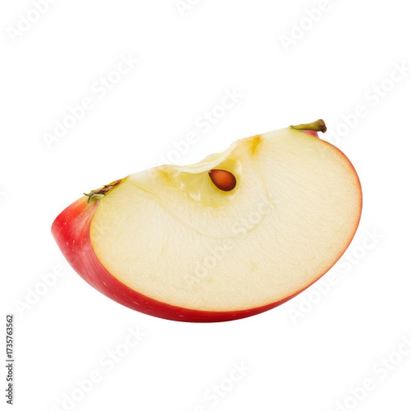 Fototapeta Slice of red apple fruit isolated PNG with Transparent Background