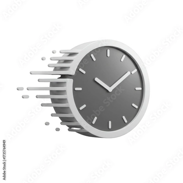 Fototapeta Speedy clock illustration for business urgency isolated PNG with Transparent Background