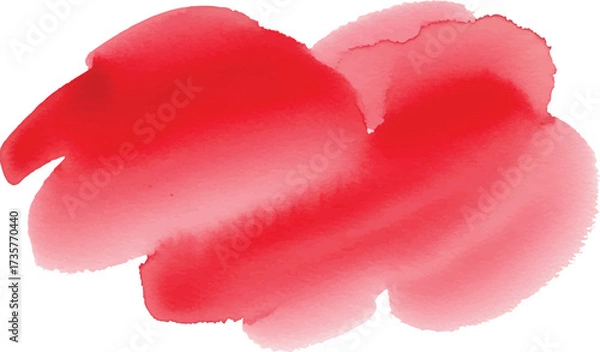 Fototapeta Dynamic watercolor Red Paint Blot with Soft Edges for Design