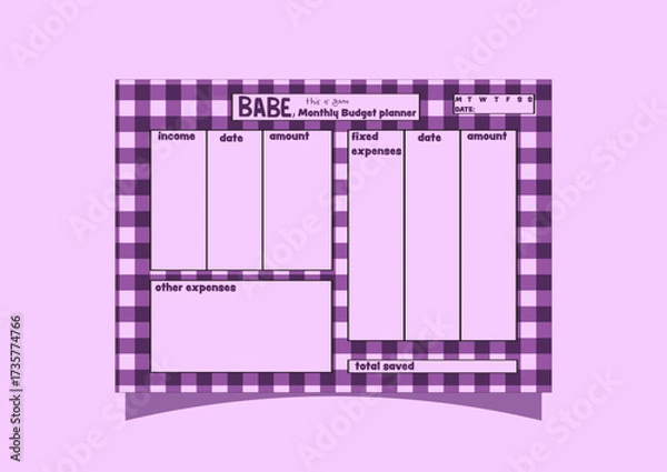 Obraz Purple Gingerham budget planner 