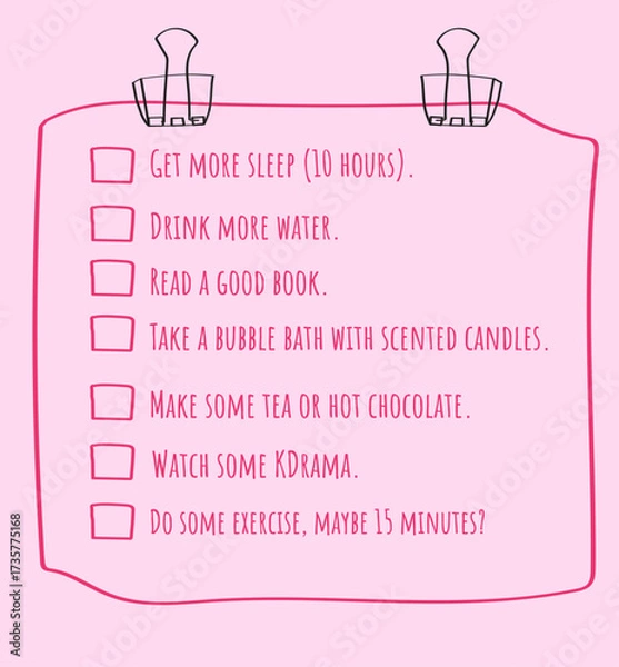 Obraz memo note self-care checklist 