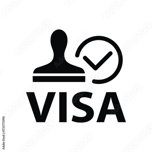 Obraz approved visa icon vector stamp sign for design 