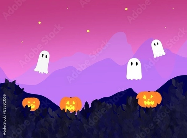 Obraz Background halloween cartoon style 