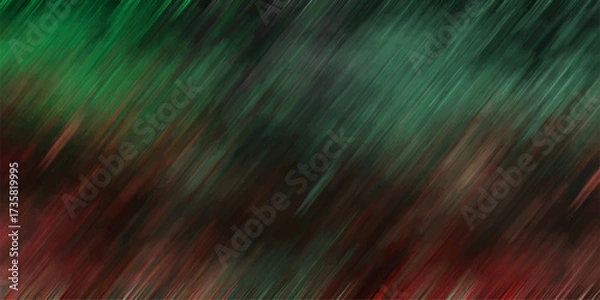 Fototapeta Abstract diagonal brush strokes in deep green and rich red hues creating a textured, energetic background for design
