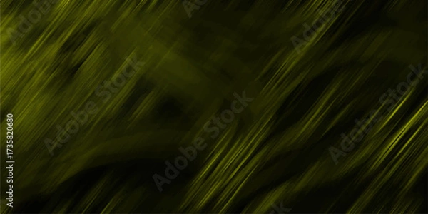 Fototapeta Dark abstract background with blurred diagonal streaks of luminous yellow-green creating a mysterious and energetic effect