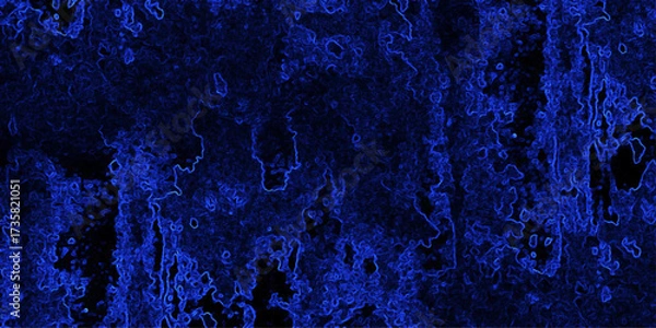 Fototapeta Deep Blue Abstract Texture with Luminous Outlines and Dark, Mysterious Organic Patterns background