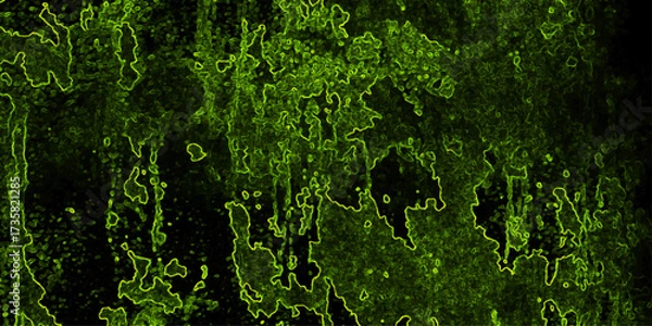 Fototapeta Electric Green Abstract Texture with Glowing Organic Lines and Dark, Textured Background vector illustration