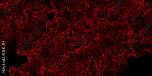 Fototapeta Intense red abstract textured background with organic swirling patterns and dark voids vector illustration