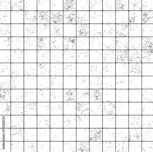Fototapeta Distressed mosaic tile grid pattern background