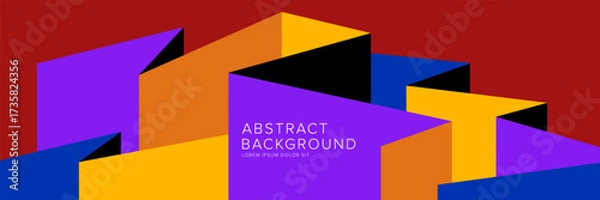 Fototapeta Modern abstract background for presentation design, dynamic shapes composition. Vector illustration