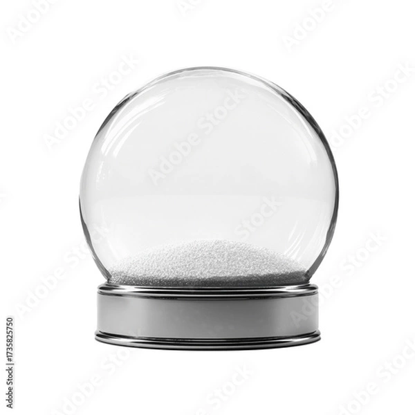 Obraz Empty snow globe on white background