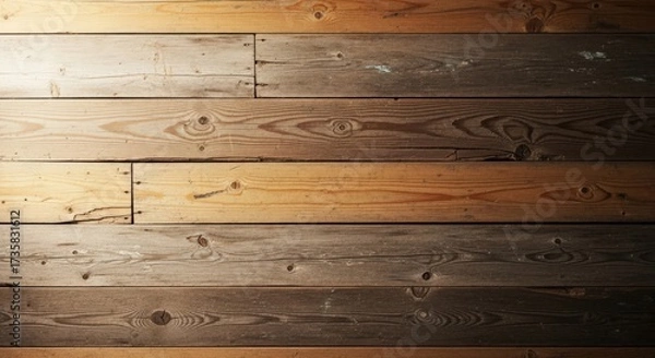 Fototapeta Rustic Wooden Planks Background with Various Wood Tones