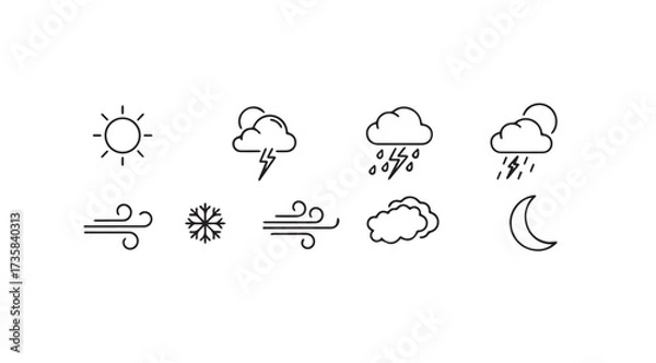 Fototapeta Vector art of weather icons isolated