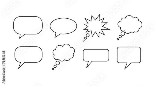 Fototapeta Vector art of speech bubbles isolated