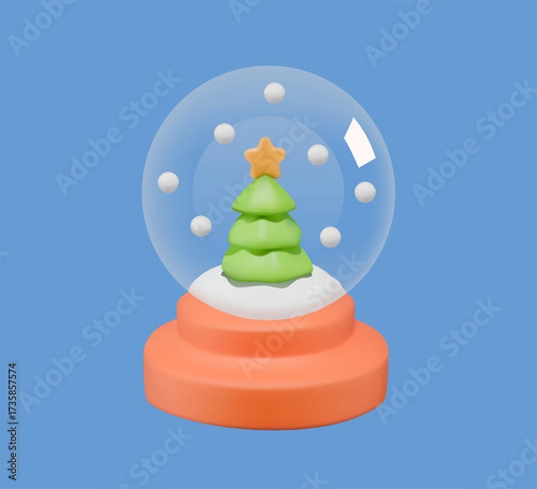 Fototapeta Snow globe 3D vector icon