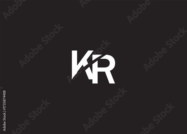 Fototapeta KR creative initial logo design and monogram logo