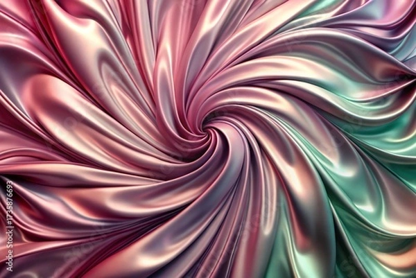 Fototapeta Abstract silk fabric with a swirling hypnotic colorful pattern design