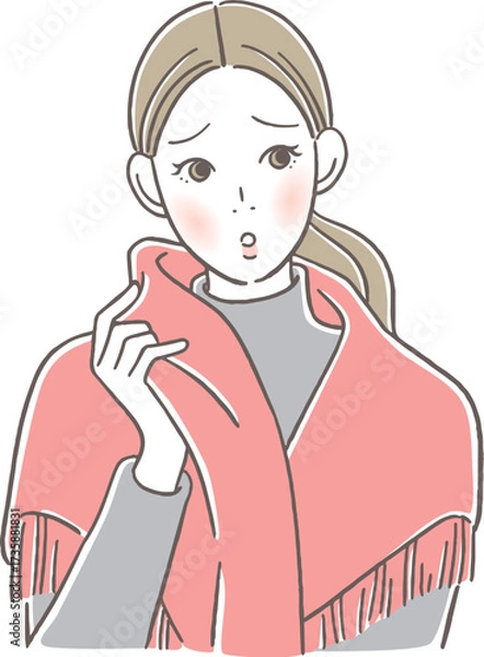 Fototapeta ストールを肩に掛ける女性