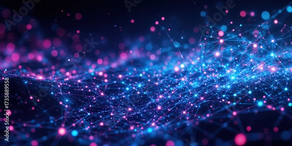 Fototapeta Decentralized Science Network Open research collaboration visualization, distributed knowledge creation patterns, peer-reviewed discovery flows, scientific commons aesthetic