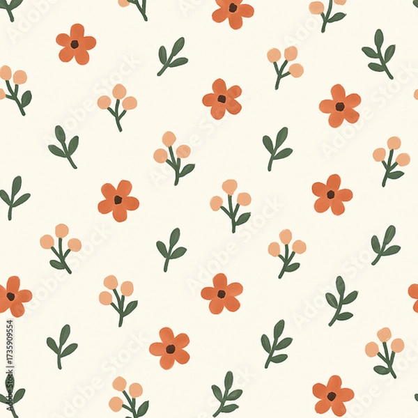 Fototapeta vintage seamless pattern, seamless ornamental pattern, vintage seamless pattern with flowers