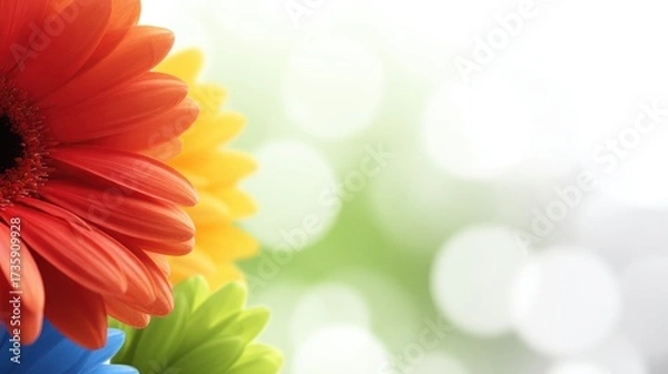 Fototapeta Close up of flower with blurred background intimate view of single blossom its details sharp against soft unfocused backdrop