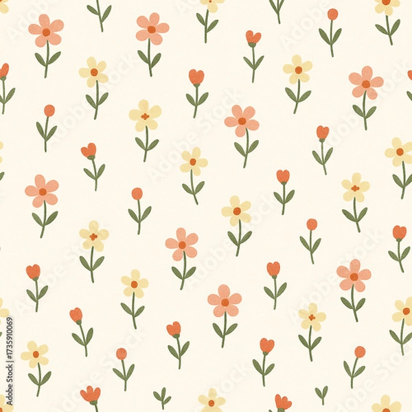 Fototapeta vintage seamless pattern, seamless ornamental pattern, vintage seamless pattern with flowers