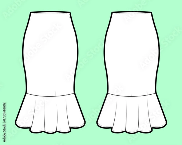 Fototapeta Fitted Flounce Hem Skirt Design