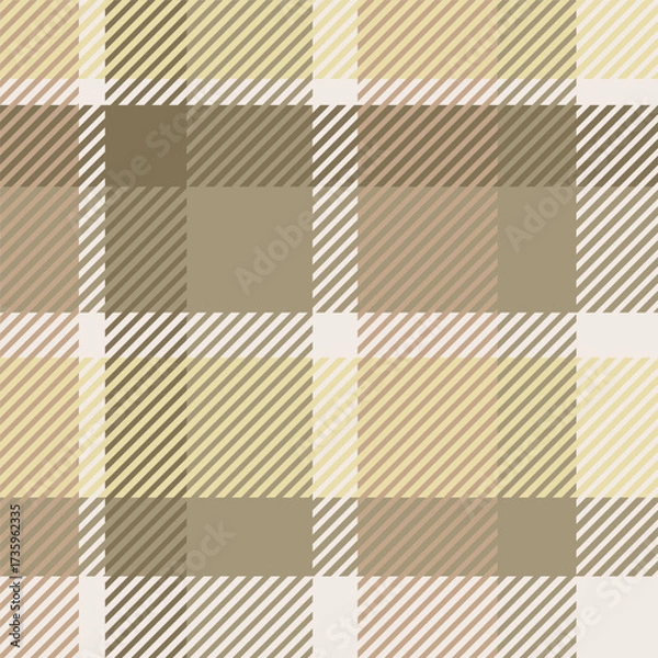 Obraz Beige seamless plaid tartan pattern, colorful natural fabric swatch, textile, geometric background