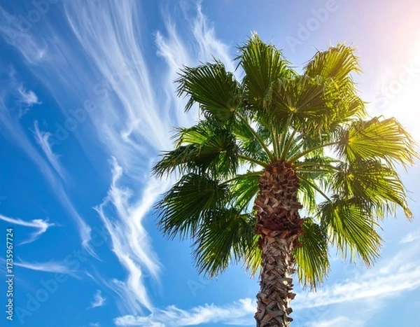 Obraz Palm Tree Under Sunny Sky.