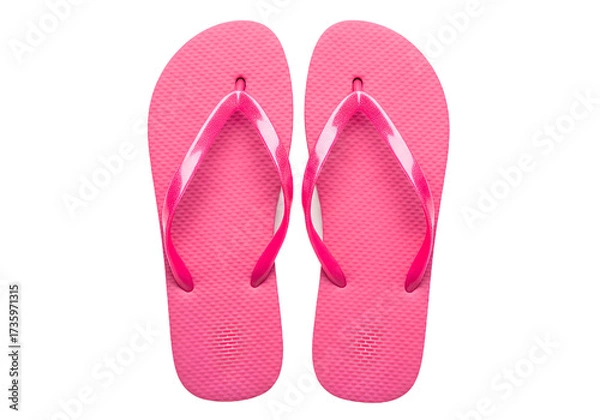 Obraz Pair of Pink Flip Flops on Transparent Background