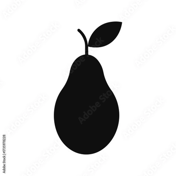 Fototapeta Simple pixel art pear vector illustration icon for healthy food and produce design