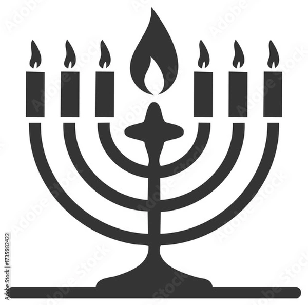 Fototapeta Menorah icon graphic representing the Jewish religious holiday of Hanukkah