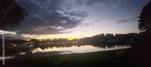 Obraz sunset over the river