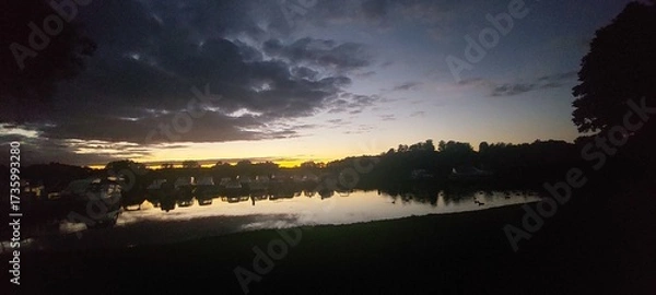 Obraz sunset over the lake