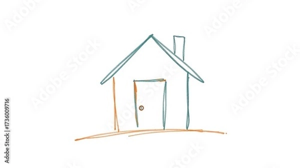 Obraz Simple HandDrawn House.
