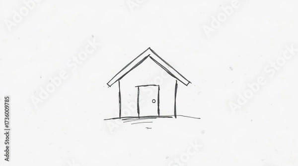 Obraz Simple Hand Drawn House Sketch.