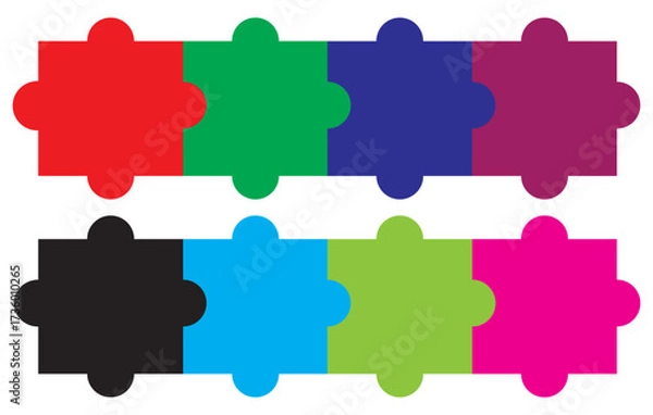 Fototapeta Eight Part Puzzle Graphic. Vector illustration.