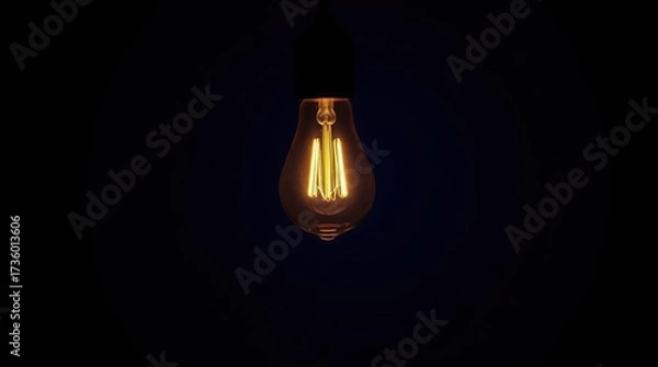 Obraz Warm Light Bulb Dark Background.