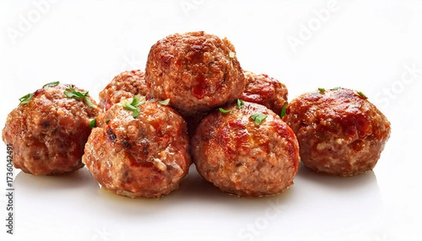 Obraz Meatballs Isolated White Background