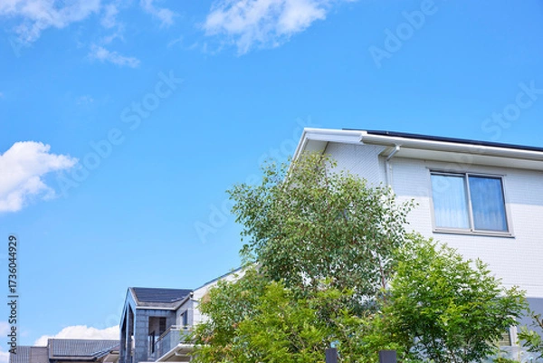 Obraz 住宅地,家,住宅,青空,日本,