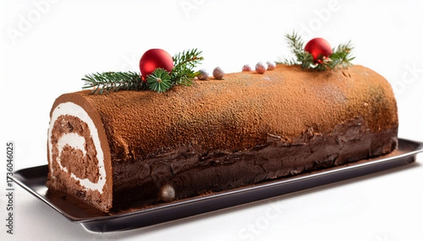 Obraz Isolated Yule Log Cake