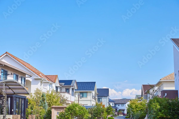 Obraz 住宅地,家,住宅,青空,日本,