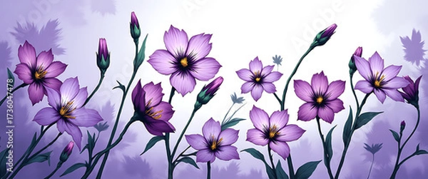 Obraz Luxury floral wallpaper featuring 3D embossed blossoms with gold, silver, and marble textures, elegant botanical mural in rich colors, abstract illustration for art prints, 4K background design