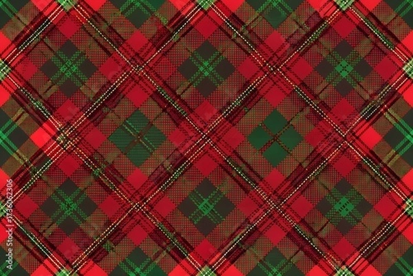 Fototapeta seamless pattern with red plaid