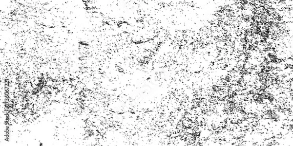 Fototapeta Scratch cracked vintage dusty Splat background. Grunge wall and black and white Dark noise granules Black grainy texture isolated on white background.	
