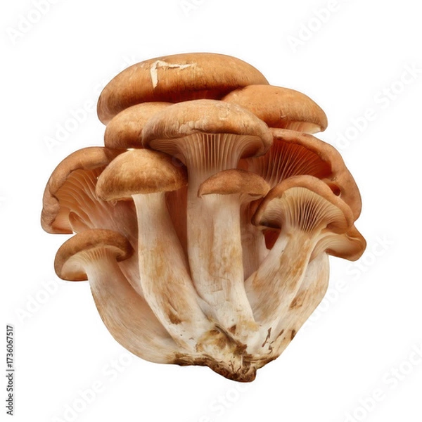 Fototapeta  a group of mushrooms isolated on white and transparent background.