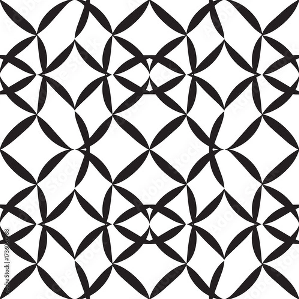Obraz Abstract Black Oval Geometric Vector Pattern Illustration