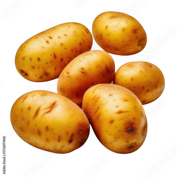 Fototapeta a group of potatoes on a white background isolated on white and transparent background.