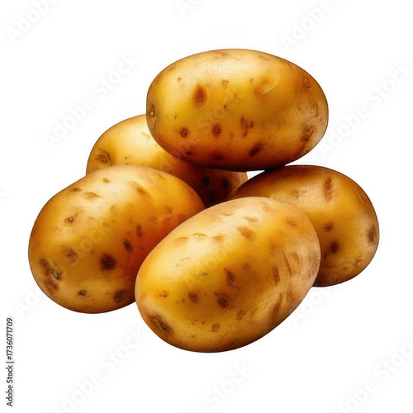 Fototapeta  a group of potatoes on a white background isolated on white and transparent background